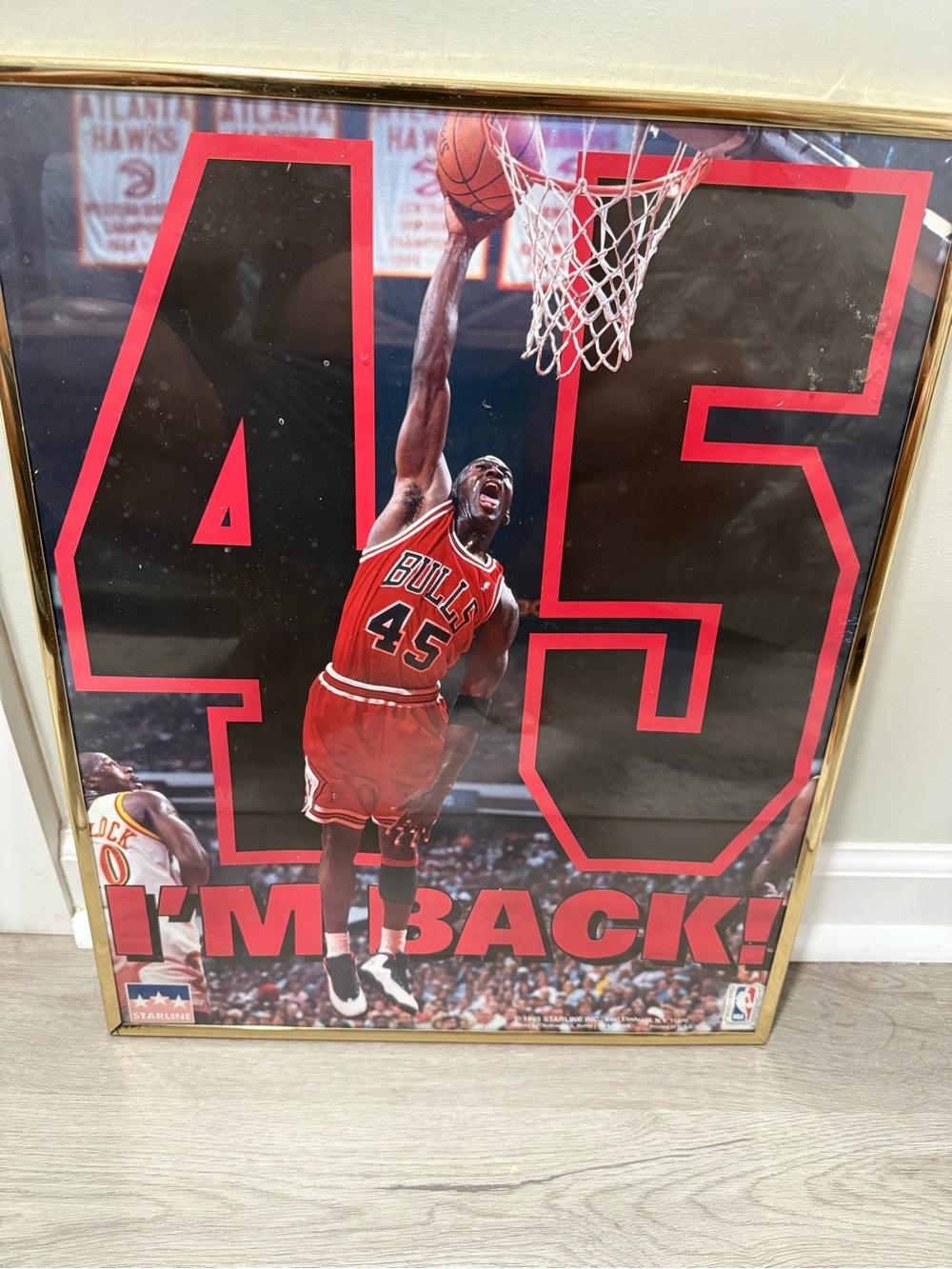 VTG Michael Jordan #45 1995 Starline I'm Back Framed Poster 20”x16” NBA